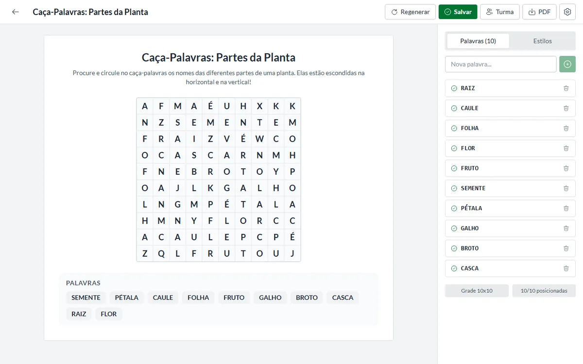 Editor da Pedagogix com o material aberto